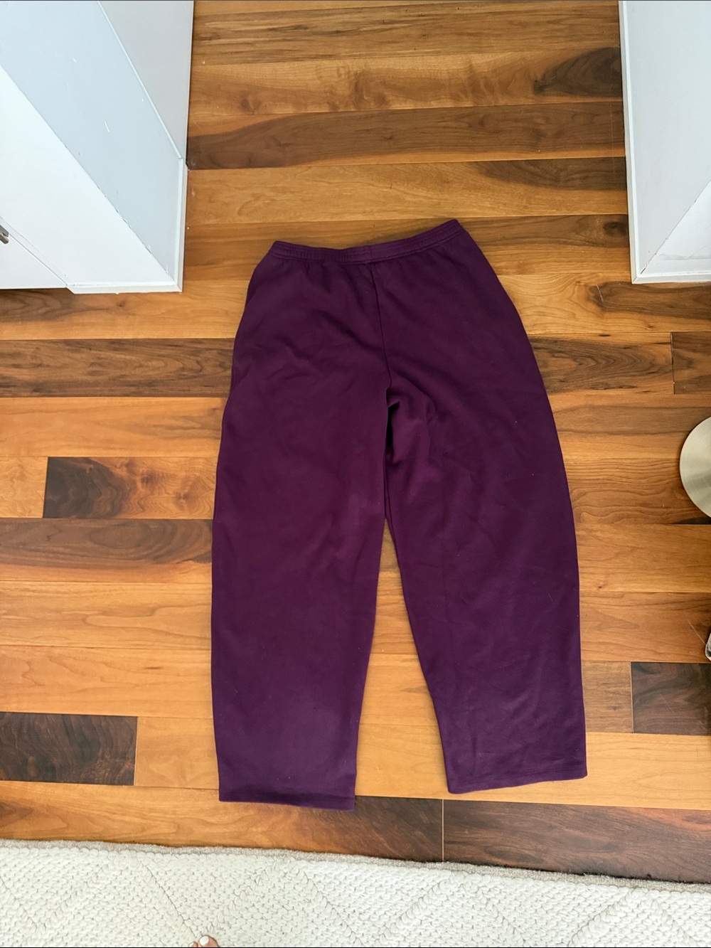 Garage Ultra Fleece Barrel Leg Sweatpants in Wild Berry Maroon - Picture 6 of 6